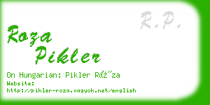 roza pikler business card